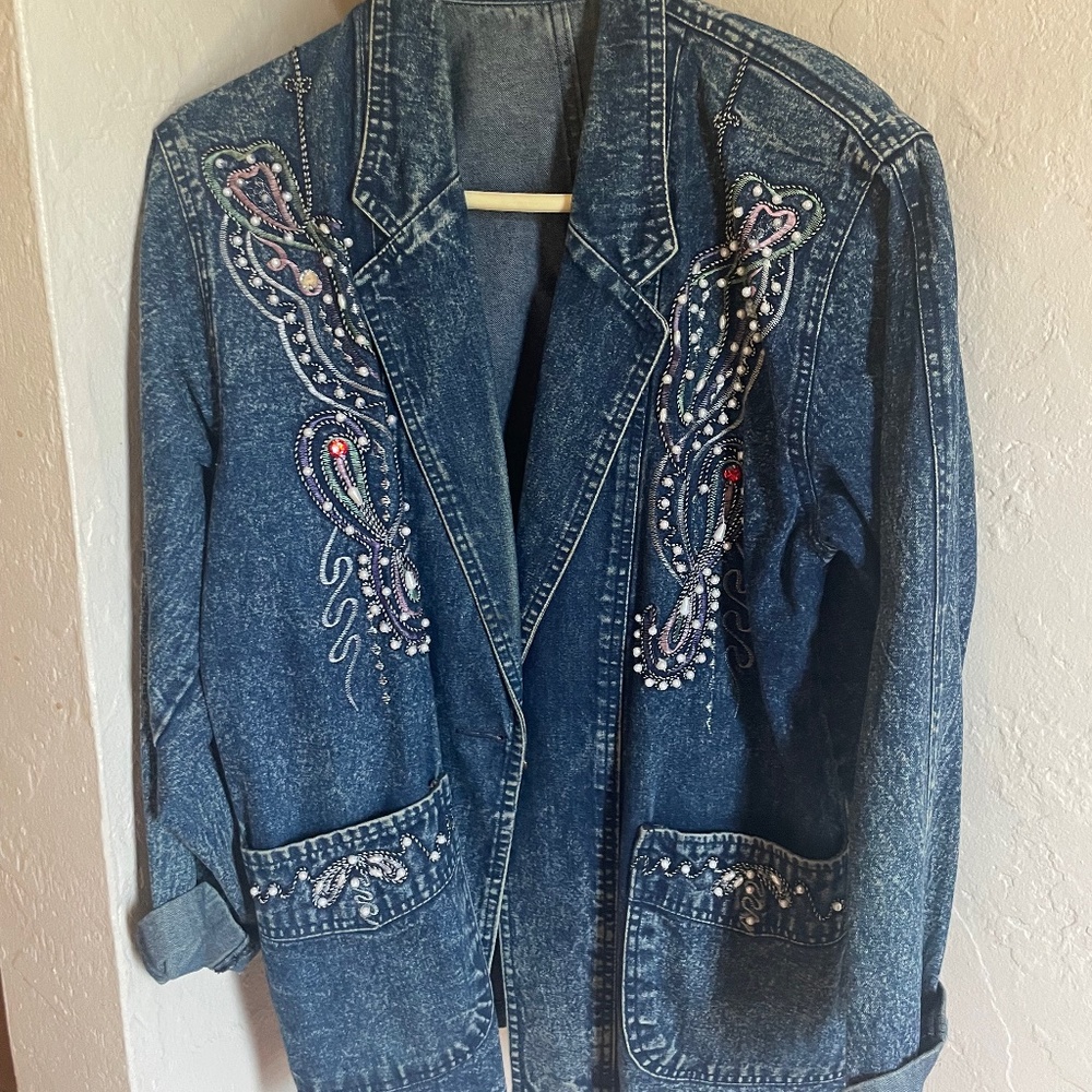 Embroidered jean jacket